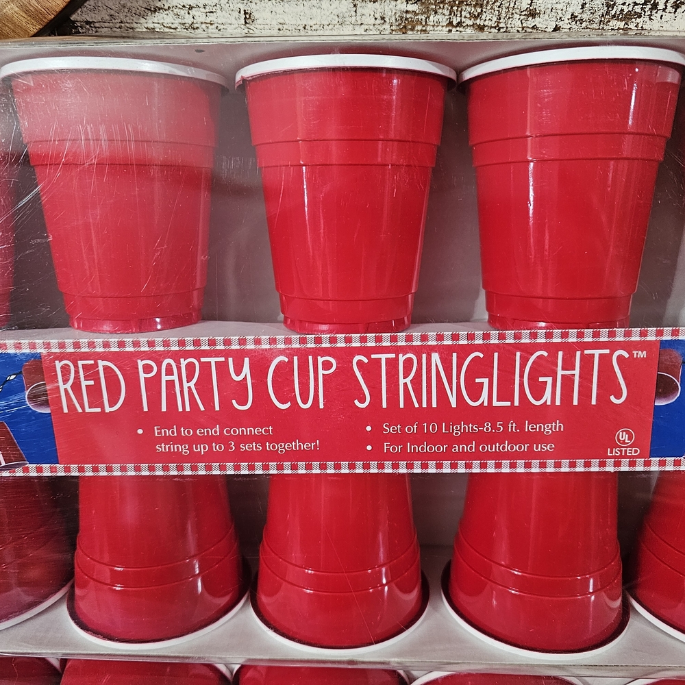Red Party Cup String Lights - Picture 3 of 5